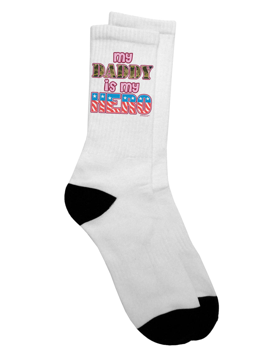 Armed Forces Pink Adult Crew Socks - A Tribute to My Heroic Daddy by TooLoud-Socks-TooLoud-White-Ladies-4-6-Davson Sales