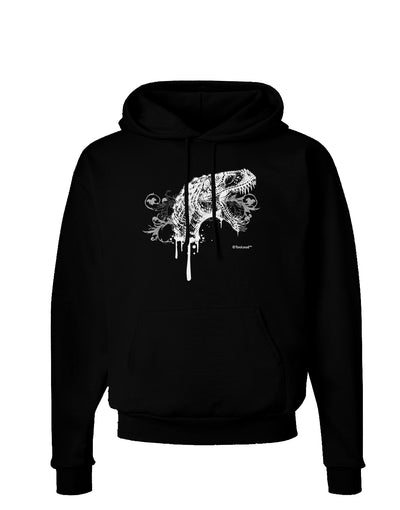 Artistic Ink Style Dinosaur Head Design Dark Hoodie Sweatshirt by TooLoud-Hoodie-TooLoud-Black-Small-Davson Sales