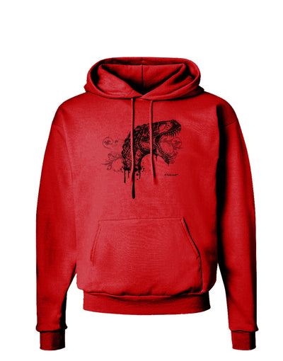 Artistic Ink Style Dinosaur Head Design Hoodie Sweatshirt by TooLoud-Hoodie-TooLoud-Red-Small-Davson Sales