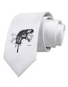 Artistic Ink Style Dinosaur Head Design Printed White Necktie by TooLoud