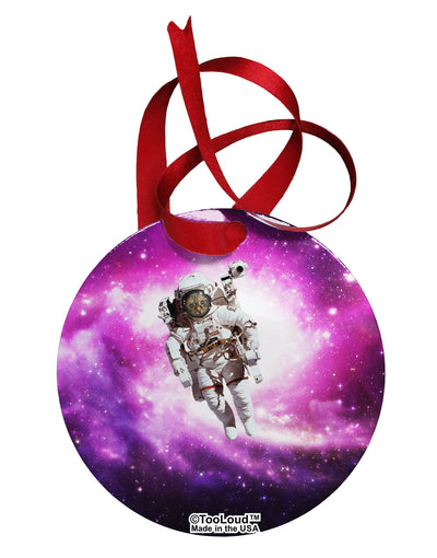 Astronaut Cat AOP Circular Metal Ornament All Over Print-Ornament-TooLoud-White-Davson Sales