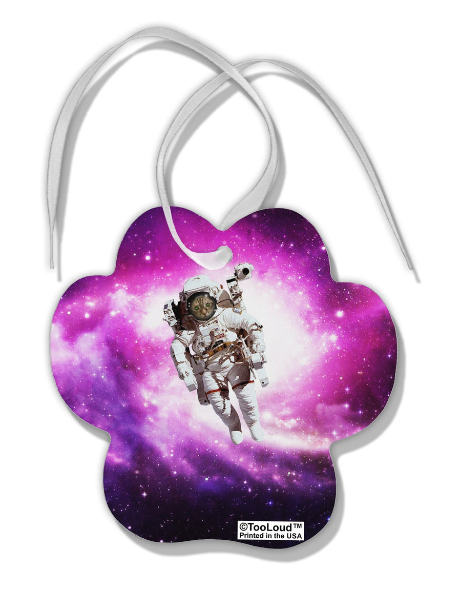 Astronaut Cat AOP Paw Print Shaped Ornament All Over Print-Ornament-TooLoud-White-Davson Sales