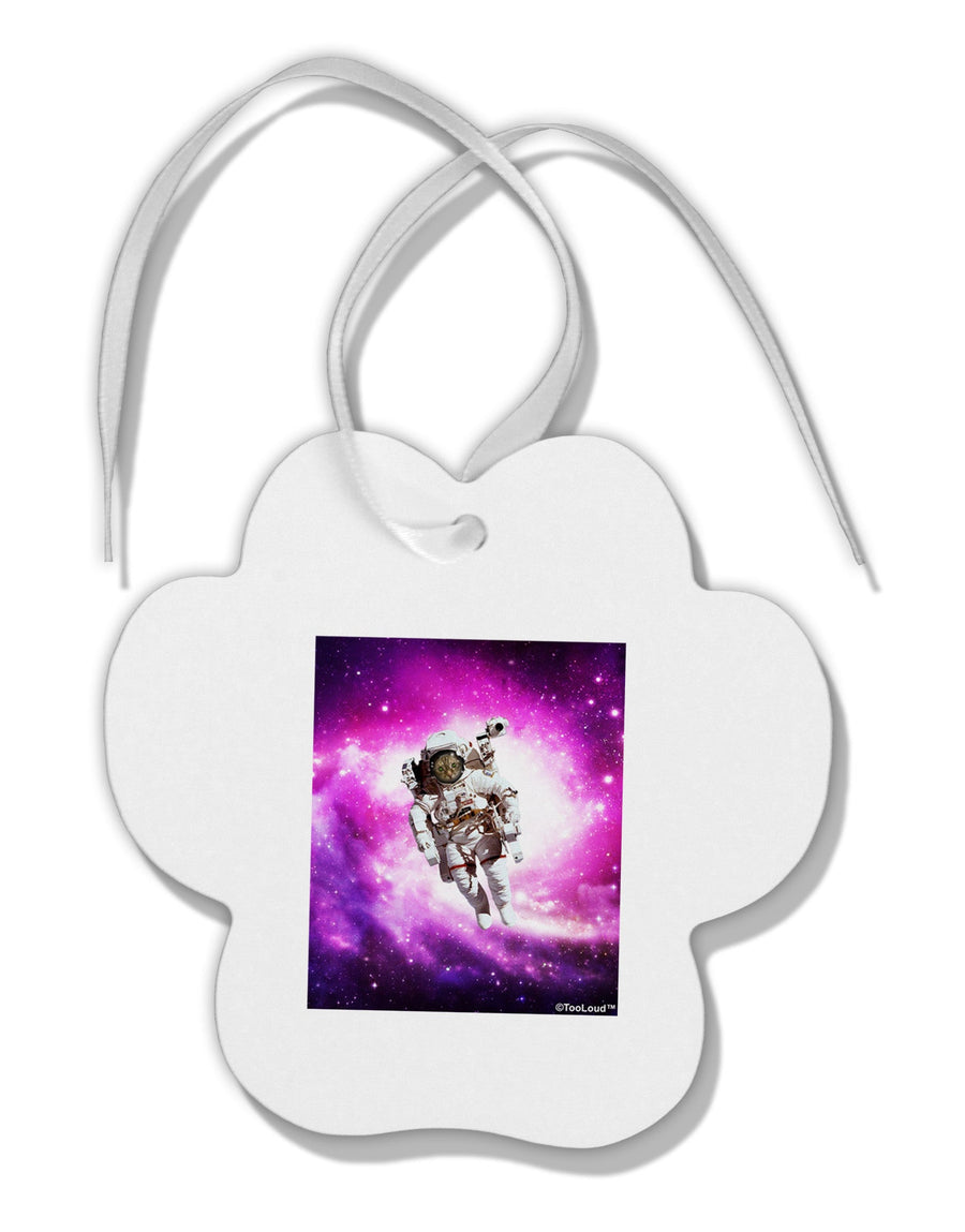 Astronaut Cat Paw Print Shaped Ornament-Ornament-TooLoud-White-Davson Sales