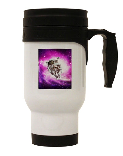 Astronaut Cat Stainless Steel 14oz Travel Mug-Travel Mugs-TooLoud-White-Davson Sales
