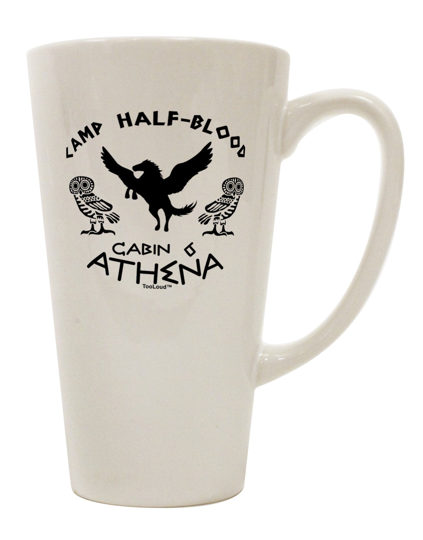 Athena-inspired Conical Latte Coffee Mug - Perfect for Camp Half Blood Cabin 6 Enthusiasts by TooLoud-Conical Latte Mug-TooLoud-White-Davson Sales