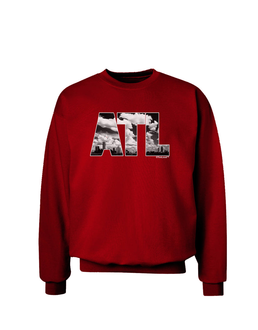 ATL Atlanta Text Adult Dark Sweatshirt by TooLoud-Sweatshirts-TooLoud-Black-Small-Davson Sales