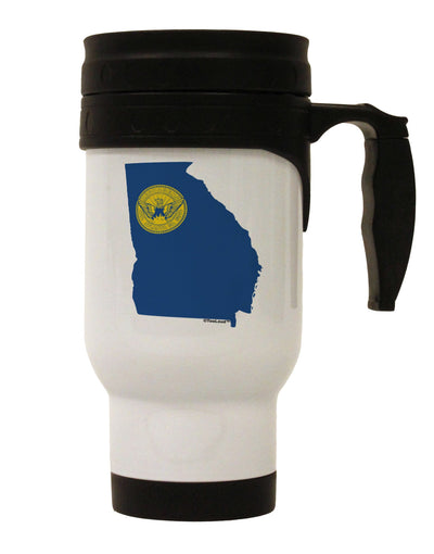 Atlanta Georgia Flag Stainless Steel 14oz Travel Mug-Travel Mugs-TooLoud-White-Davson Sales