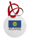 Atlanta Georgia Flag Text Circular Metal Ornament by TooLoud-Ornament-TooLoud-White-Davson Sales