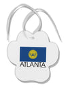 Atlanta Georgia Flag Text Paw Print Shaped Ornament by TooLoud-Ornament-TooLoud-White-Davson Sales