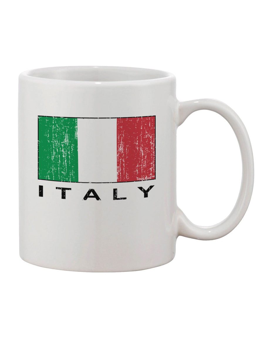 Authentic Italian Flag Design - Exquisite Italy Text Distressed Printed 11 oz Coffee Mug by TooLoud-11 OZ Coffee Mug-TooLoud-White-Davson Sales