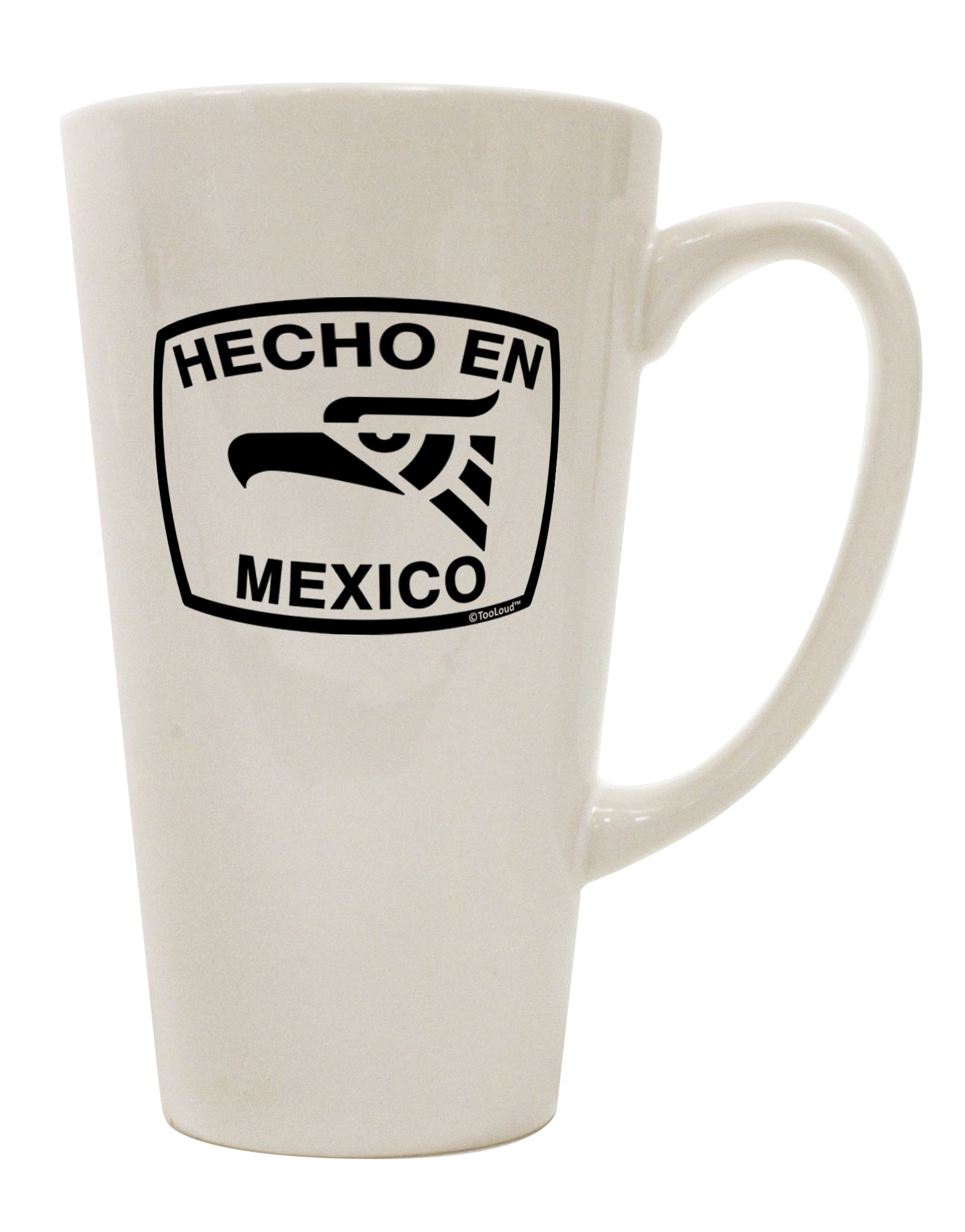 Authentic Mexican Eagle Symbol 16 Ounce Conical Latte Coffee Mug - Expertly Crafted by TooLoud-Conical Latte Mug-TooLoud-White-Davson Sales