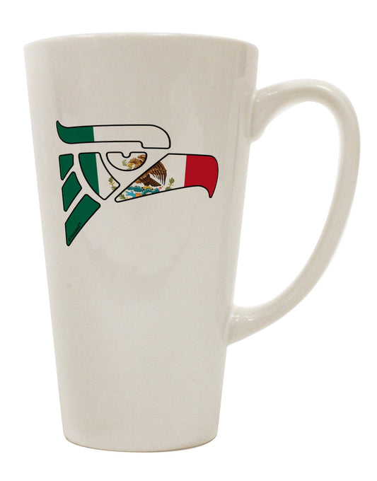 Authentic Mexican Eagle Symbol - Mexican Flag 16 oz Conical Latte Coffee Mug by TooLoud-Conical Latte Mug-TooLoud-White-Davson Sales