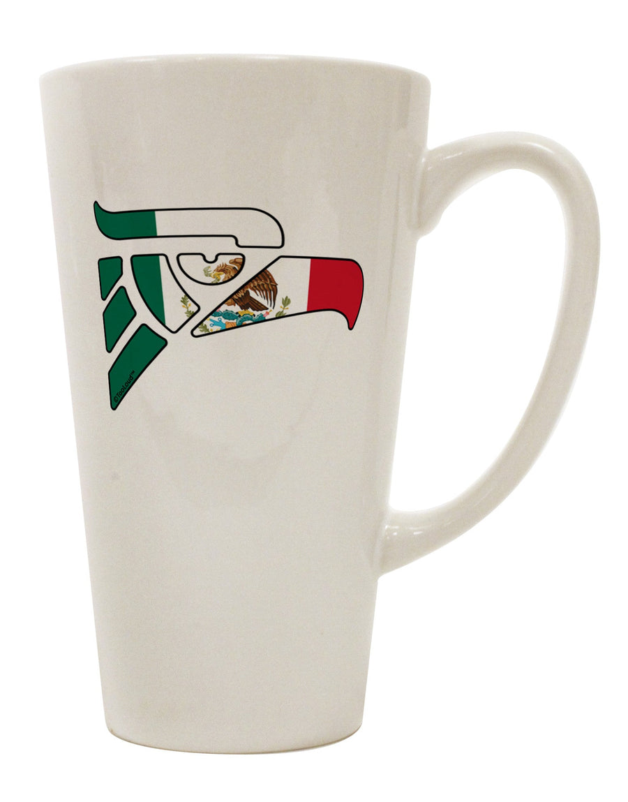 Authentic Mexican Eagle Symbol - Mexican Flag 16 oz Conical Latte Coffee Mug by TooLoud-Conical Latte Mug-TooLoud-White-Davson Sales