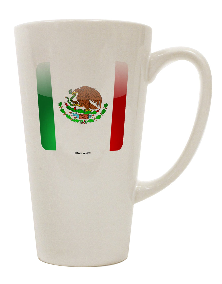 Authentic Mexican Flag 16 Ounce Conical Latte Coffee Mug - Expertly Crafted by TooLoud-Conical Latte Mug-TooLoud-White-Davson Sales