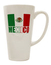 Authentic Mexican Flag Design - 16 Ounce Conical Latte Coffee Mug by TooLoud-Conical Latte Mug-TooLoud-White-Davson Sales