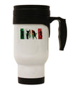Authentic Mexican Flag - Dynamic Silhouettes Stainless Steel 14 OZ Travel Mug by TooLoud-Travel Mugs-TooLoud-White-Davson Sales