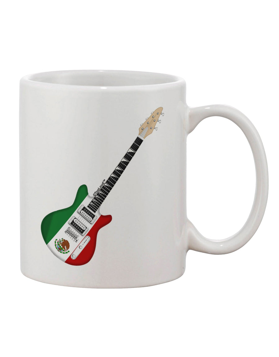 Authentic Mexican Flag Guitar Design Printed 11 oz Coffee Mug - Expertly Crafted by TooLoud-11 OZ Coffee Mug-TooLoud-White-Davson Sales