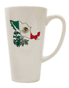 Authentic Mexican Heritage - Exquisite Mexico Outline and Flag 16 oz Conical Latte Coffee Mug by TooLoud-Conical Latte Mug-TooLoud-White-Davson Sales