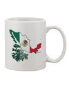 Authentic Mexican Heritage - Exquisite Mexico Outline and Flag Printed 11 oz Coffee Mug by TooLoud-11 OZ Coffee Mug-TooLoud-White-Davson Sales