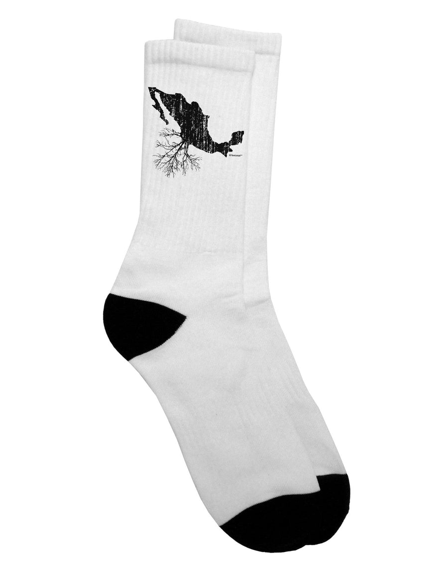 Authentic Mexican Roots Design - Distressed Adult Crew Socks by TooLoud-Socks-TooLoud-White-Ladies-4-6-Davson Sales