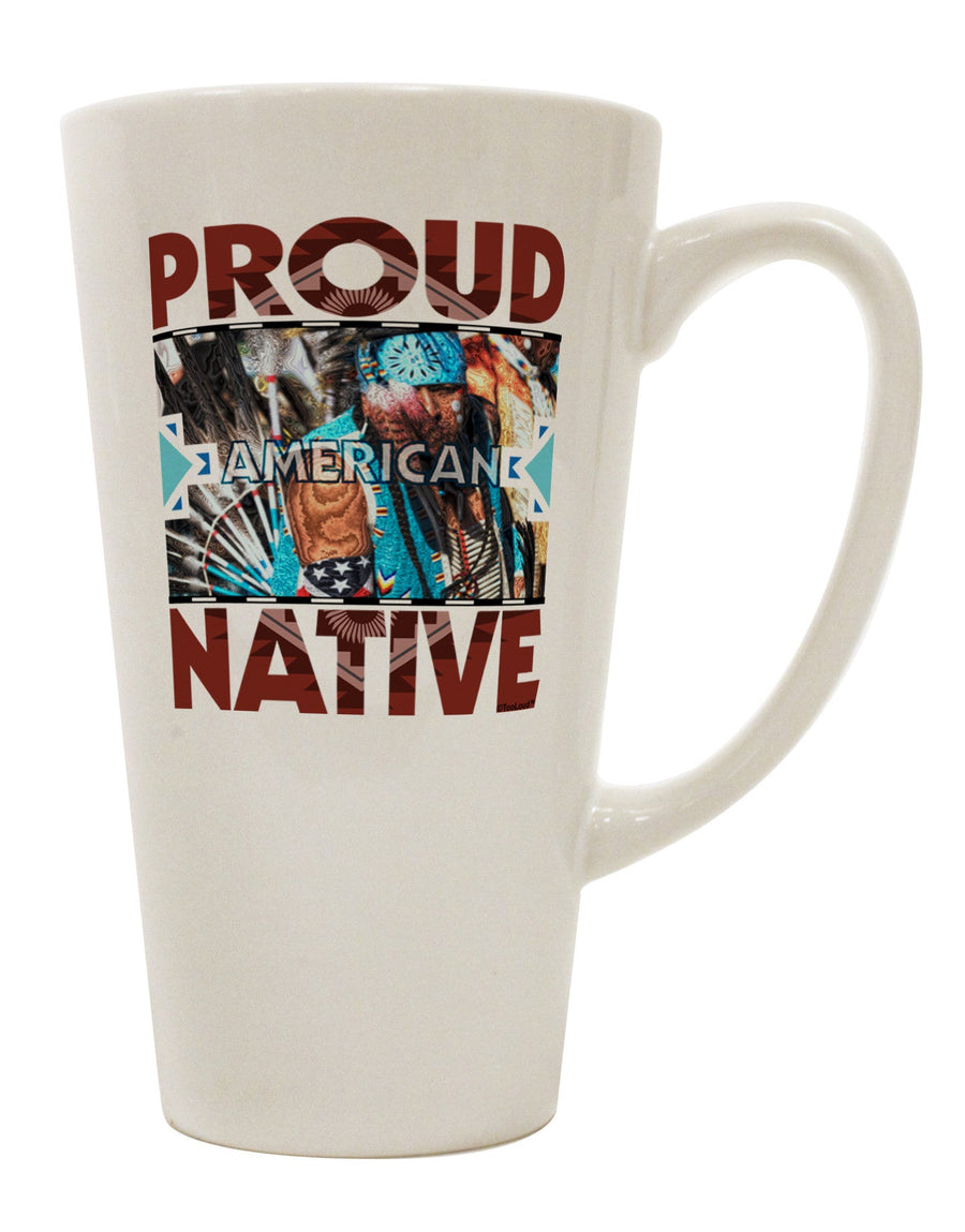 Authentic Native American 16 Ounce Conical Latte Coffee Mug - Expertly Crafted Drinkware-Conical Latte Mug-TooLoud-White-Davson Sales