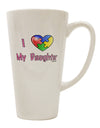 Autism Awareness 16 Ounce Conical Latte Coffee Mug - A Heartfelt Tribute to My Daughter by TooLoud-Conical Latte Mug-TooLoud-White-Davson Sales