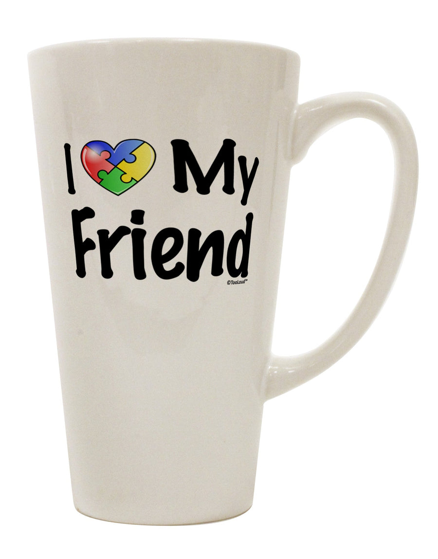 Autism Awareness 16 Ounce Conical Latte Coffee Mug - Expertly Crafted by TooLoud-Conical Latte Mug-TooLoud-White-Davson Sales