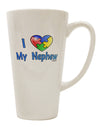 Autism Awareness 16 Ounce Conical Latte Coffee Mug - Expertly Crafted for Nephew's Delight by TooLoud-Conical Latte Mug-TooLoud-White-Davson Sales