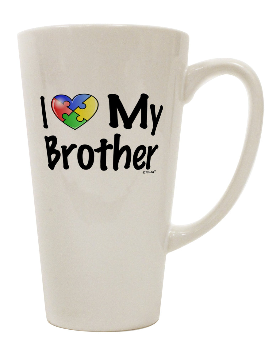 Autism Awareness 16 Ounce Conical Latte Coffee Mug - Expertly Crafted for Siblings by a Drinkware Connoisseur - TooLoud-Conical Latte Mug-TooLoud-White-Davson Sales