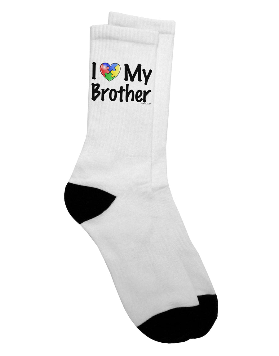 Autism Awareness Adult Crew Socks - A Heartfelt Tribute to Brothers by TooLoud
