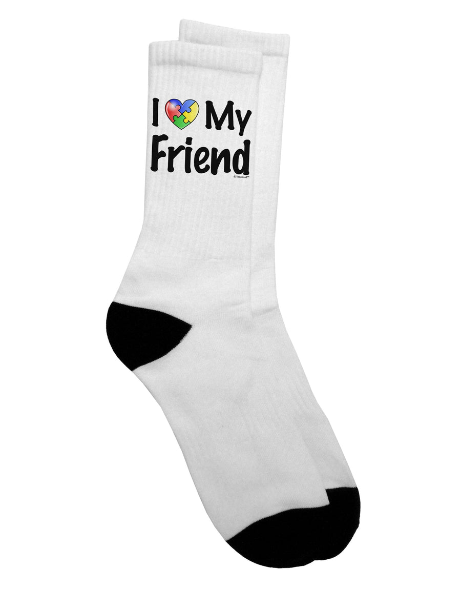 Autism Awareness Adult Crew Socks - A Heartfelt Tribute to Friendship by TooLoud-Socks-TooLoud-White-Ladies-4-6-Davson Sales