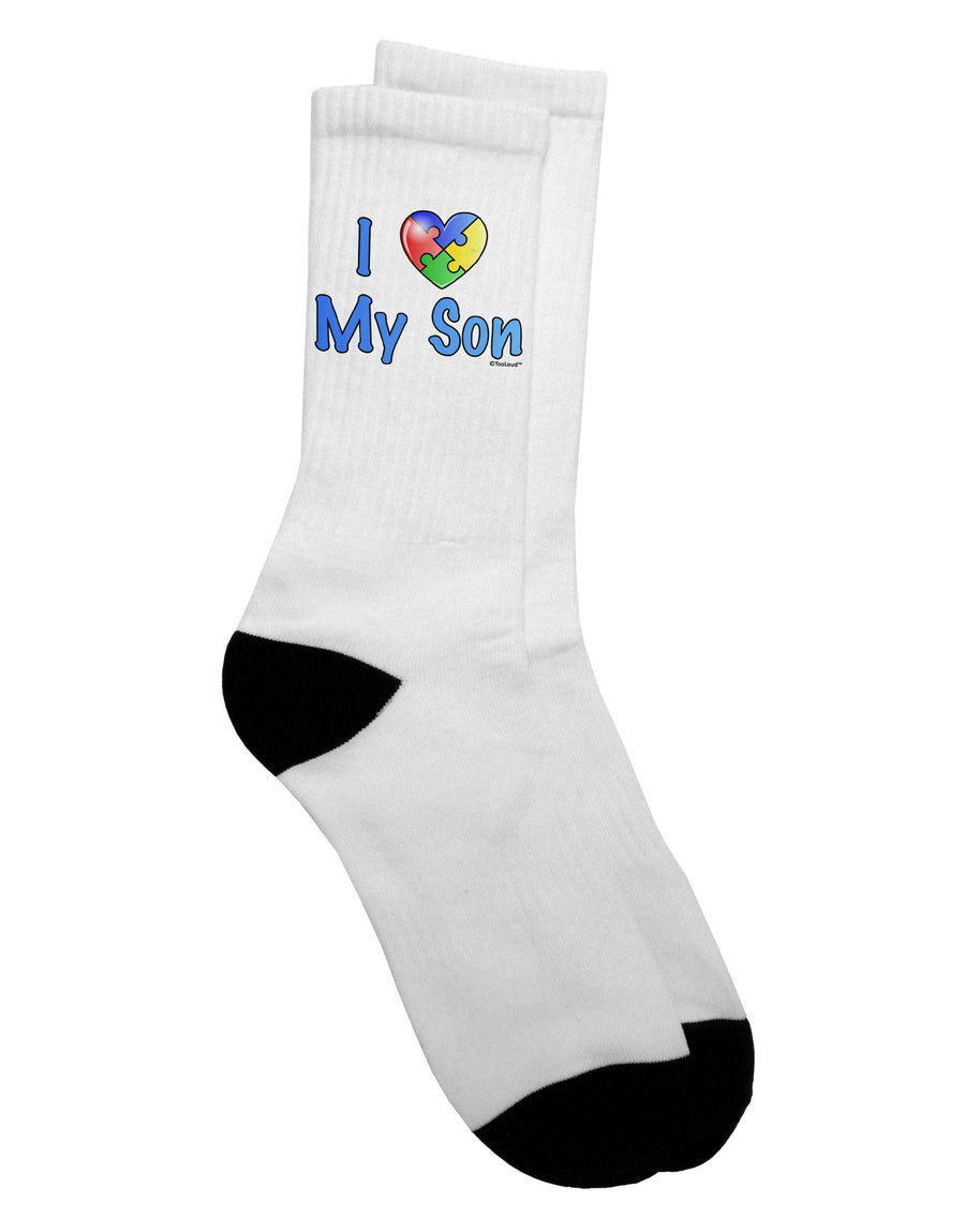 Autism Awareness Adult Crew Socks - A Heartfelt Tribute to My Son by TooLoud-Socks-TooLoud-White-Ladies-4-6-Davson Sales