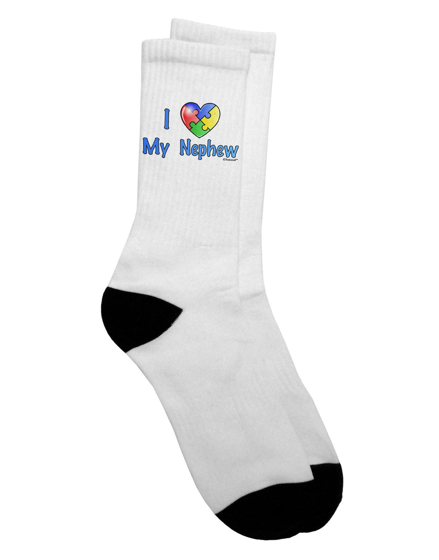 Autism Awareness Adult Crew Socks - A Heartfelt Tribute to Nephews by TooLoud-Socks-TooLoud-White-Ladies-4-6-Davson Sales