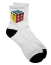 Autism Awareness Adult Short Socks in Cube Color - Enhancing Style and Support for a Worthy Cause - TooLoud-Socks-TooLoud-White-Ladies-4-6-Davson Sales