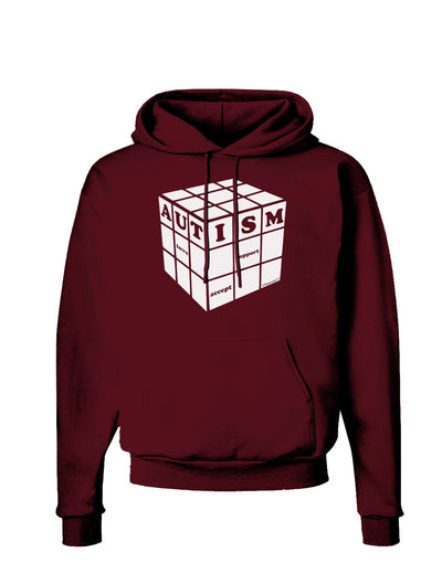 Autism Awareness - Cube B & W Dark Hoodie Sweatshirt-Hoodie-TooLoud-Maroon-Small-Davson Sales
