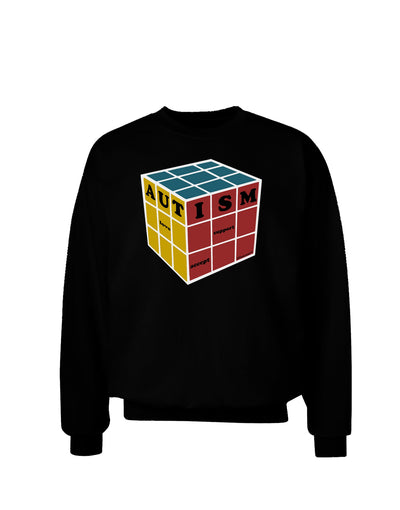 Autism Awareness - Cube Color Adult Dark Sweatshirt-Sweatshirts-TooLoud-Black-Small-Davson Sales