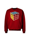 Autism Awareness - Cube Color Adult Dark Sweatshirt-Sweatshirts-TooLoud-Deep-Red-Small-Davson Sales
