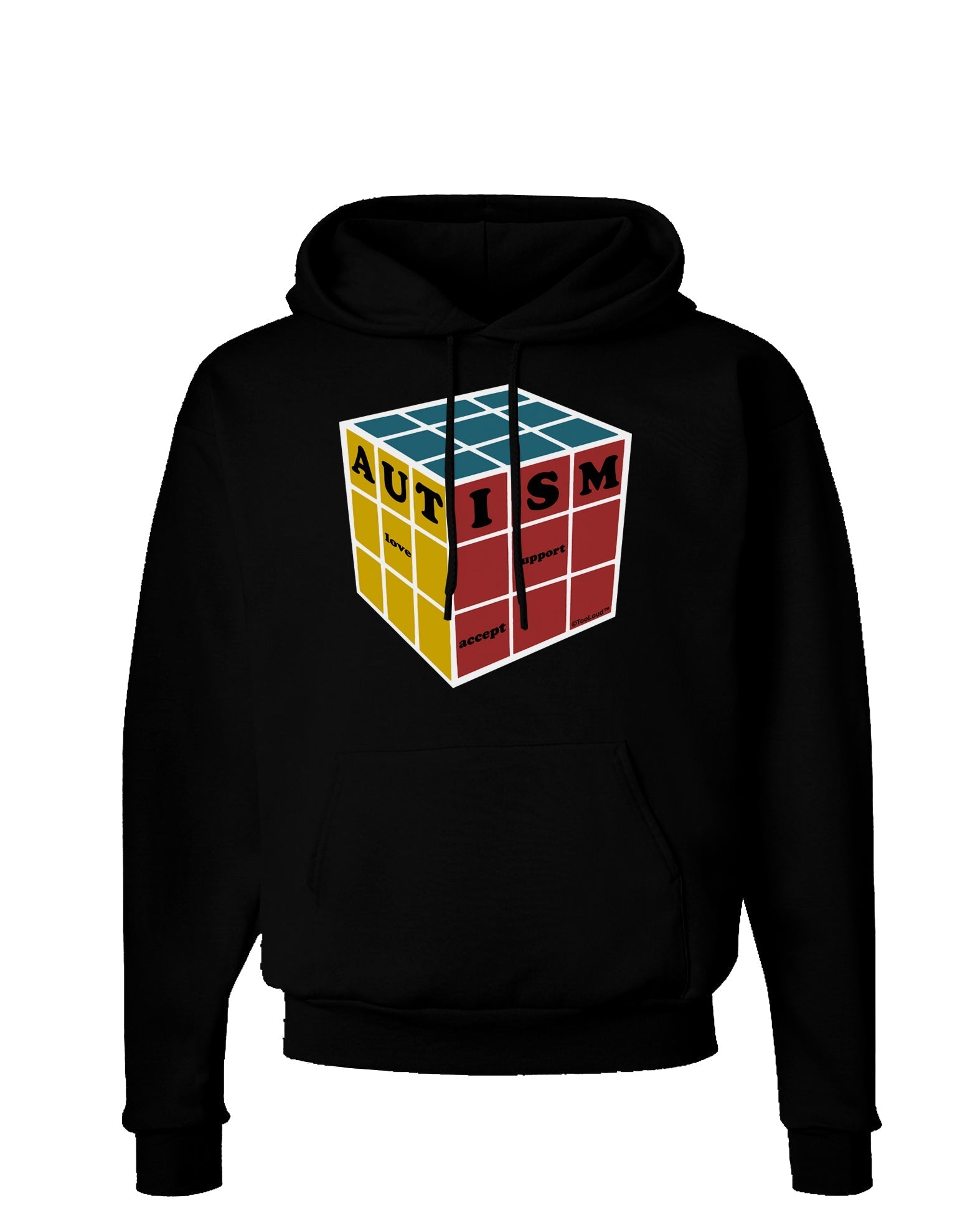 Autism Awareness - Cube Color Dark Hoodie Sweatshirt-Hoodie-TooLoud-Black-Small-Davson Sales