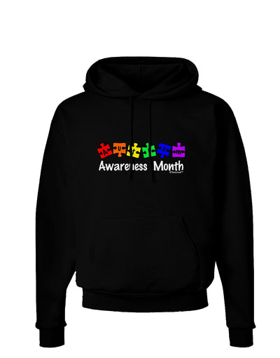 Autism Awareness Month - Colorful Puzzle Pieces Dark Hoodie Sweatshirt by TooLoud-Hoodie-TooLoud-Black-Small-Davson Sales