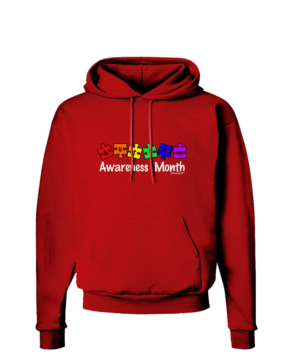 Autism Awareness Month - Colorful Puzzle Pieces Dark Hoodie Sweatshirt by TooLoud-Hoodie-TooLoud-Black-Small-Davson Sales