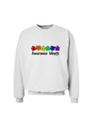 Autism Awareness Month - Colorful Puzzle Pieces Sweatshirt by TooLoud-Sweatshirts-TooLoud-White-Small-Davson Sales