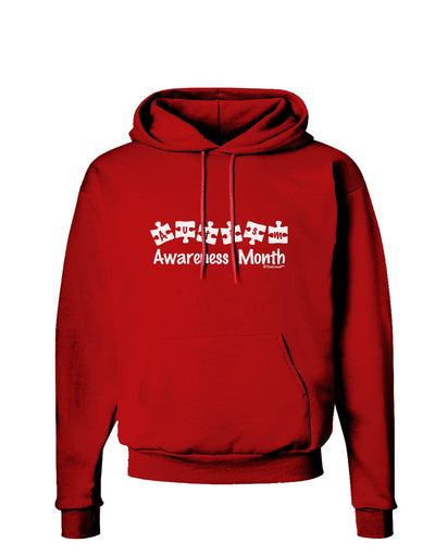 Autism Awareness Month - Puzzle Pieces Dark Hoodie Sweatshirt by TooLoud-Hoodie-TooLoud-Red-Small-Davson Sales