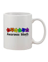 Autism Awareness Month - Vibrantly Crafted Puzzle Pieces Adorned 11 oz Coffee Mug by TooLoud-11 OZ Coffee Mug-TooLoud-White-Davson Sales