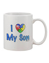 Autism Awareness Printed 11 oz Coffee Mug - A Heartfelt Tribute to My Son by TooLoud-11 OZ Coffee Mug-TooLoud-White-Davson Sales