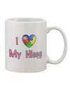 Autism Awareness Printed 11 oz Coffee Mug - A Heartwarming Tribute to My Niece by TooLoud-11 OZ Coffee Mug-TooLoud-White-Davson Sales