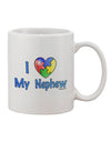 Autism Awareness Printed 11 oz Coffee Mug - A Heartwarming Tribute to Nephews by TooLoud-11 OZ Coffee Mug-TooLoud-White-Davson Sales