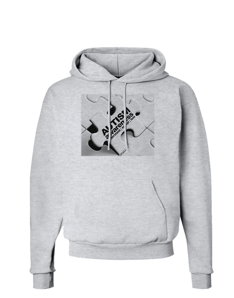 Autism Awareness - Puzzle Black & White Hoodie Sweatshirt-Hoodie-TooLoud-White-Small-Davson Sales