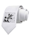 Autism Awareness - Puzzle Black & White Printed White Necktie