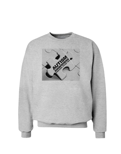 Autism Awareness - Puzzle Black & White Sweatshirt-Sweatshirts-TooLoud-AshGray-Small-Davson Sales