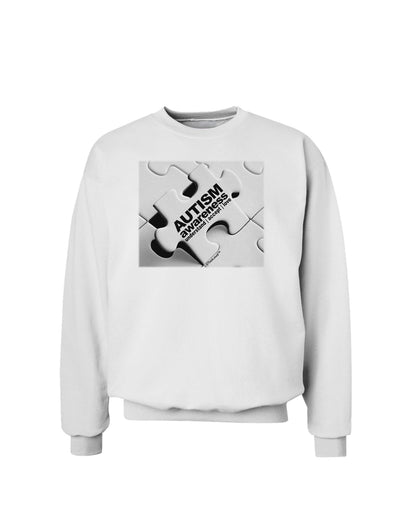 Autism Awareness - Puzzle Black & White Sweatshirt-Sweatshirts-TooLoud-White-Small-Davson Sales